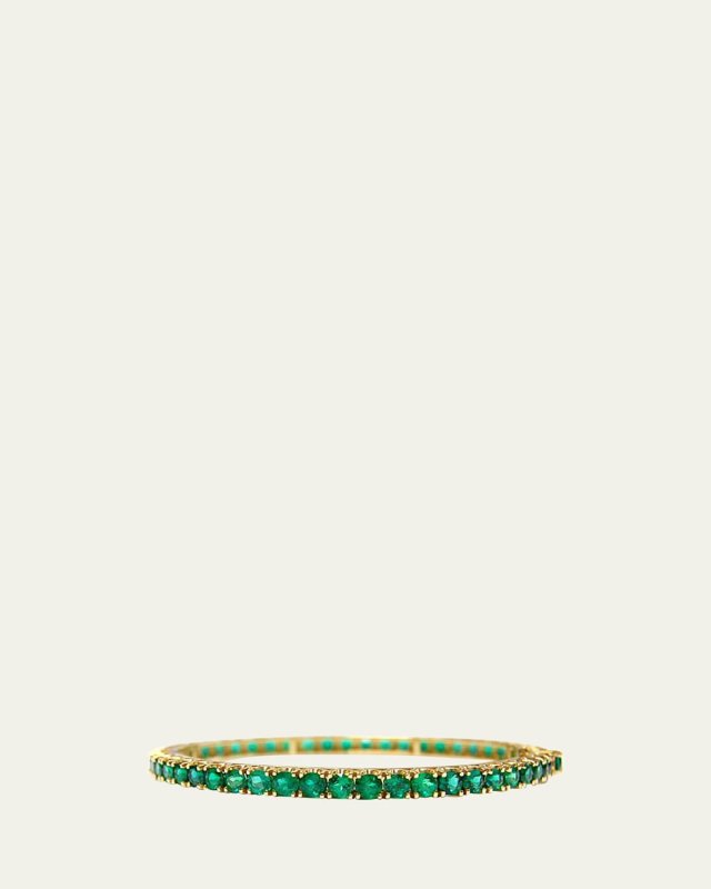 Yellow Gold Hinged Bracelet Emerald 12.33 ct.